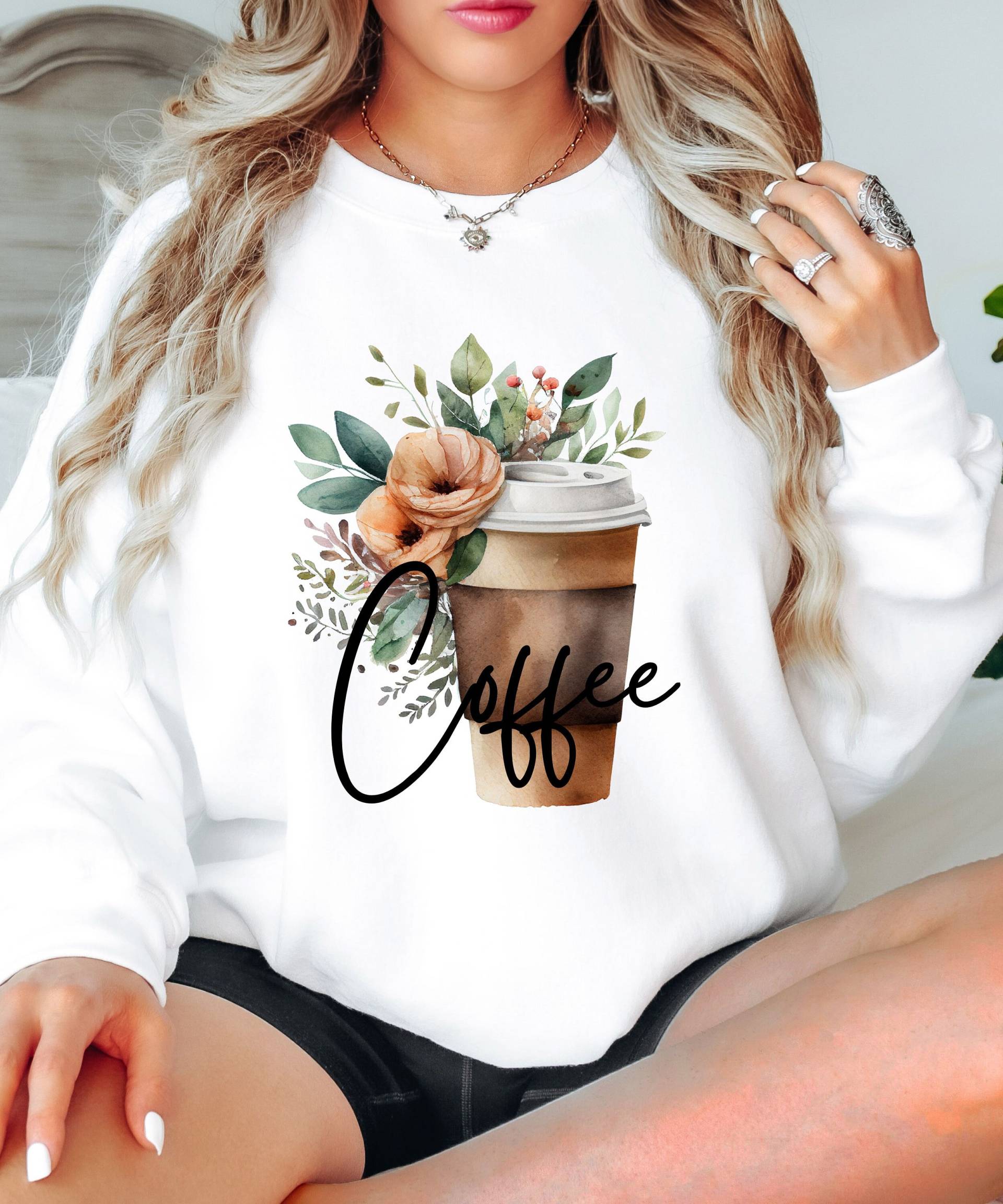 De - Sweatshirt Kaffee Kaffeeliebhaber Blumensweater Sweater Für Mama von TraumFabriik