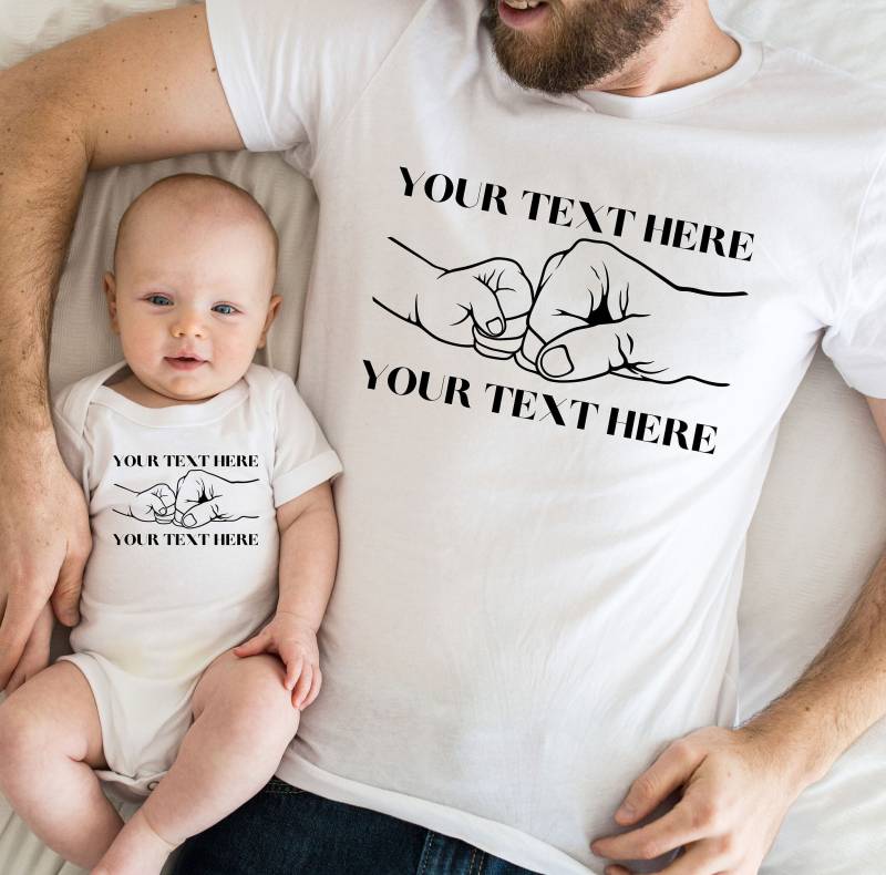 Eigener Text Babybody Vater Sohn Partnerlook Personalisiert Geschenk Vatertag Personalisiertes Outfit von TraumFabriik