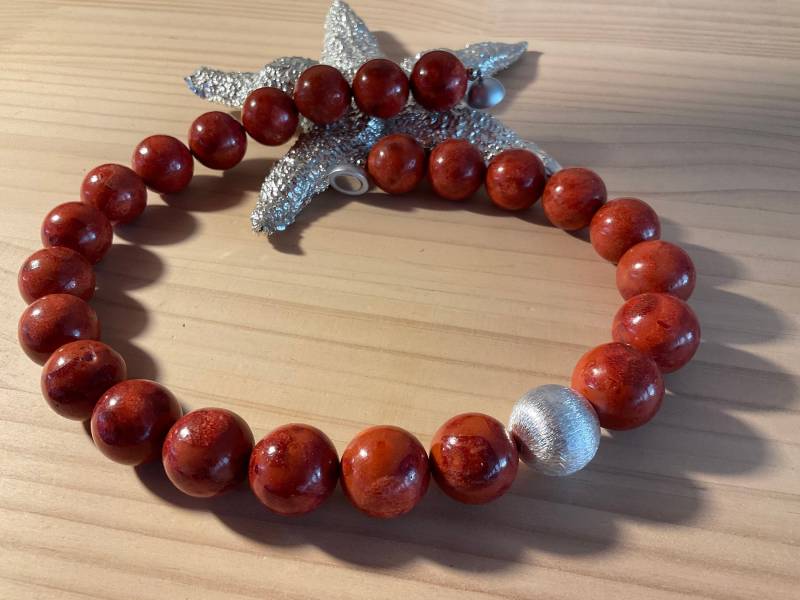 Rote Schaumkorallen Kette , Handgefertigtes Einzelstück Rote Korallenkette , Geschenk Frauen, Exklusive Design von TraumPerlenWerk