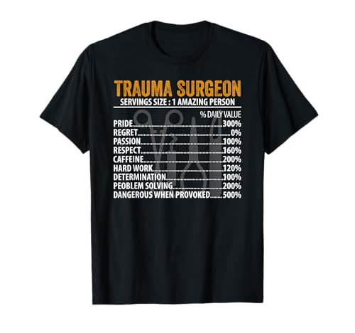 Trauma Chirurg Nährwertangaben Männer Frauen Trauma Chirurg T-Shirt von Trauma Surgeon Nutrition Facts Men Women Outfits