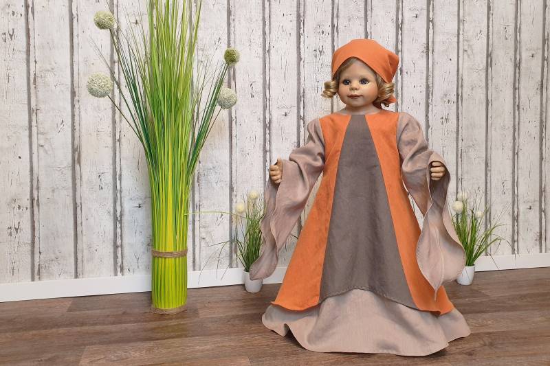 Mittelalterkleid Stina Gr. 86-92 Mit Kopftuch, Leinenenkleid Für Mittelalter, Larp Feste Und Burgtreffen von Traumepochen