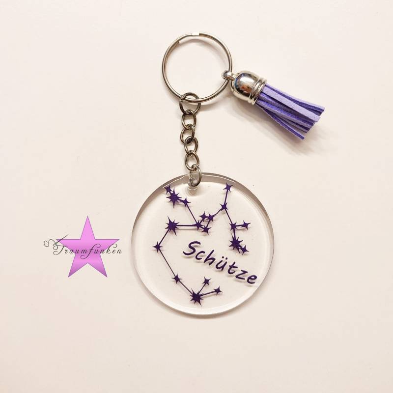Schlüsselanhänger Personalisiert Aus Acryl/sternzeichen Geschenk Valentinstag Uvm von Traumfunken