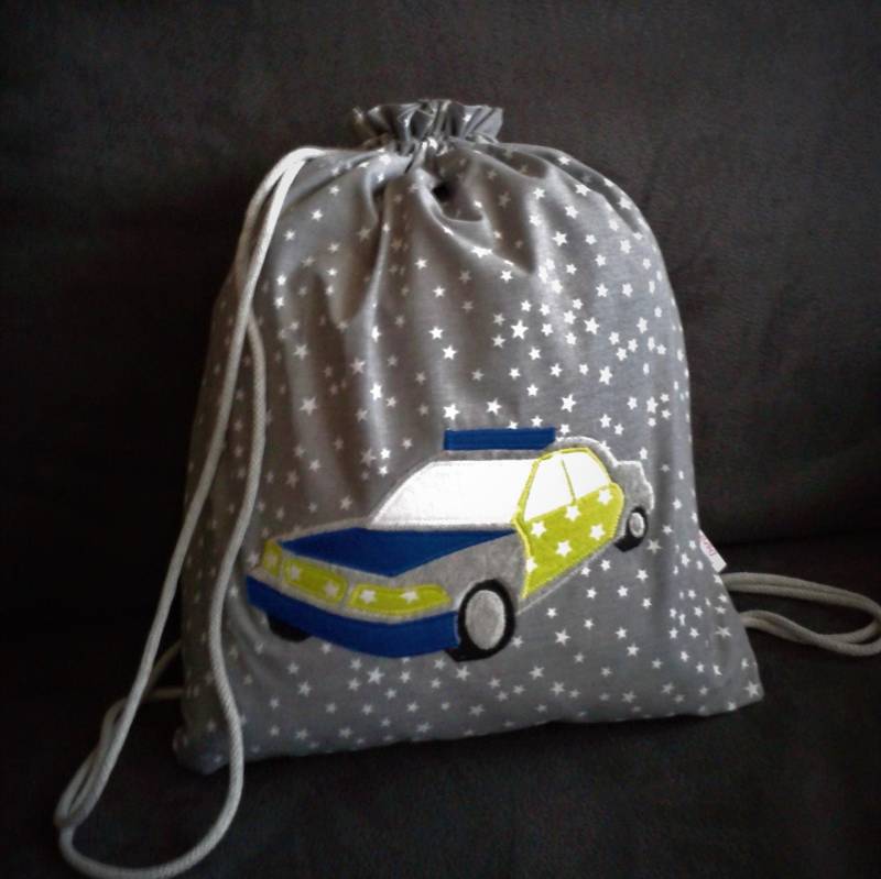 Turnbeutel Mit Namen Und Polizeiauto von TrauminselDaris