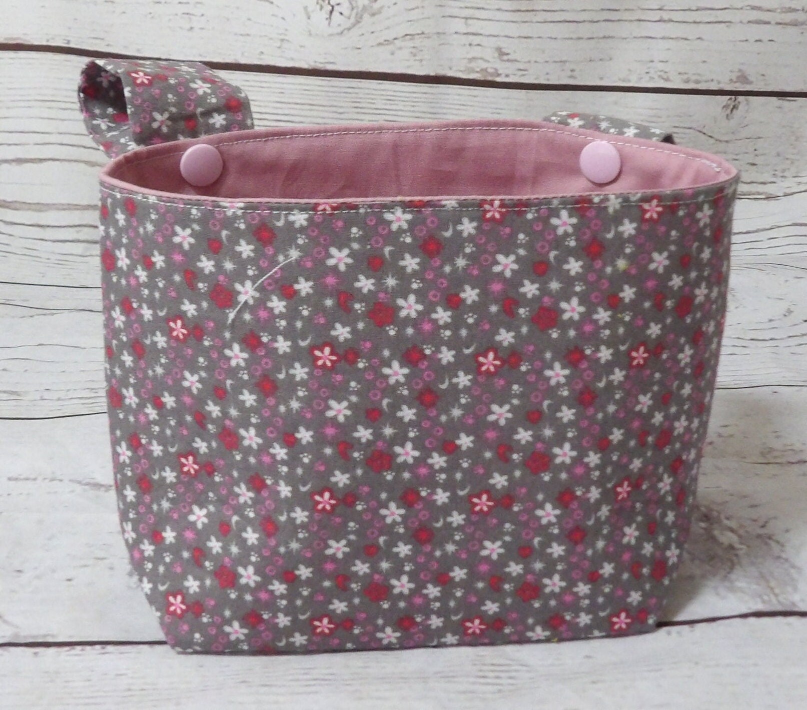 Kinder Lenkertasche, Kinderfahrradtasche, Laufradtasche - Streublümchen Rosa, Rot, Innen Geschenk Mädchen von Traumzauber24