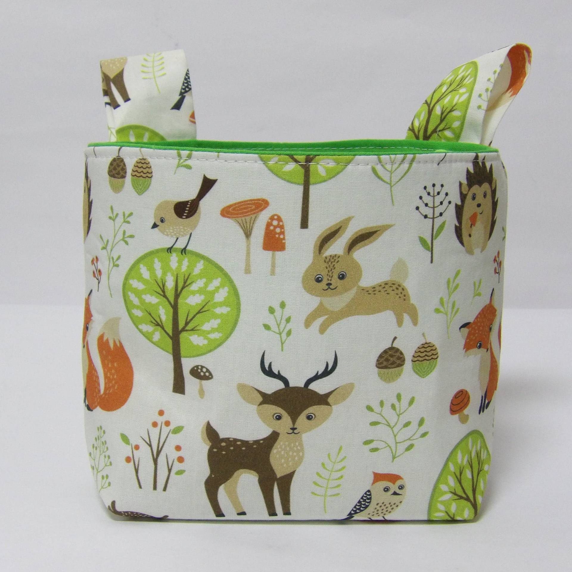 Lenkertasche, Kinderfahrradtasche, Laufradtasche - Waldtiere, Waldfreunde, Hase, Reh, Igel, Fuchs, Innen Grün, Geschenk Kind von Traumzauber24