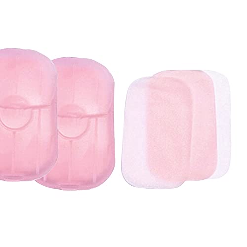 Mini Boxed tragbare Einweg-Reisepapierblätter, schäumendes Handwaschbad duftendes Papier, tragbare lösliche Papierblätter, Einweg-Handwaschblätter für Reisen im Freien(20pc) (Rosa) von Traumzimmer