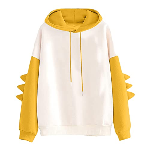 Traumzimmer Damen Teenager Mädchen Bunt Dino Hoodie Pullover mit Kapuze Dinosaurier Kapuzenpullover Sweatshirt Langarmshirt Oberteile Top ohne Taschen von Traumzimmer