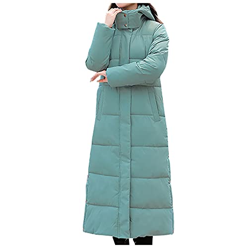 Traumzimmer Damen Winter Parka Lang Warm Steppmantel Daunenjacke mit Kunstfell Kapuze Slim Fit Reißverschluss Damenmantel Steppjacke Outdoor Leichte Daunenjacke Softshelljacke mit Taschen von Traumzimmer