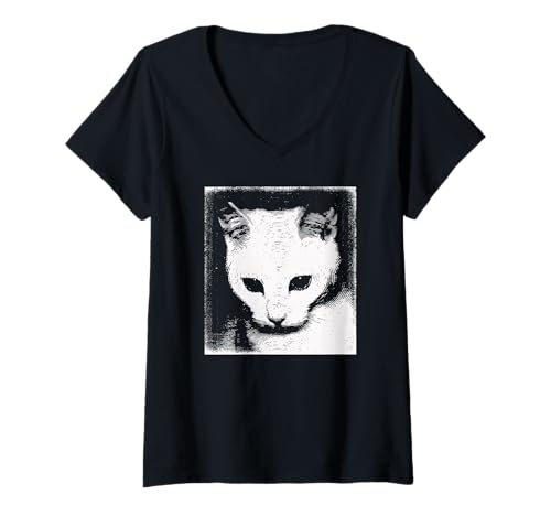 Damen Traurige Katze - Meme trauriges Kätzchen T-Shirt mit V-Ausschnitt Damen Traurige Katze - Meme trauriges Kätzchen T-Shirt mit V-Ausschnitt von Trauriges Kätzchen - Katzen Meme