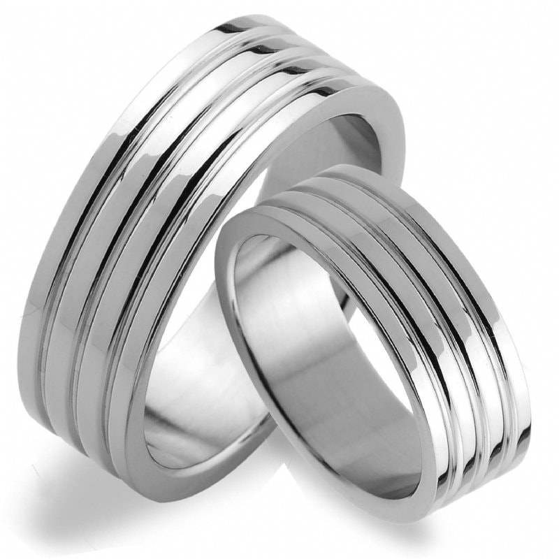 2 Stück Trauringe Aus Edelstahl , Gravur Gratis, Je-32 von Trauringe123