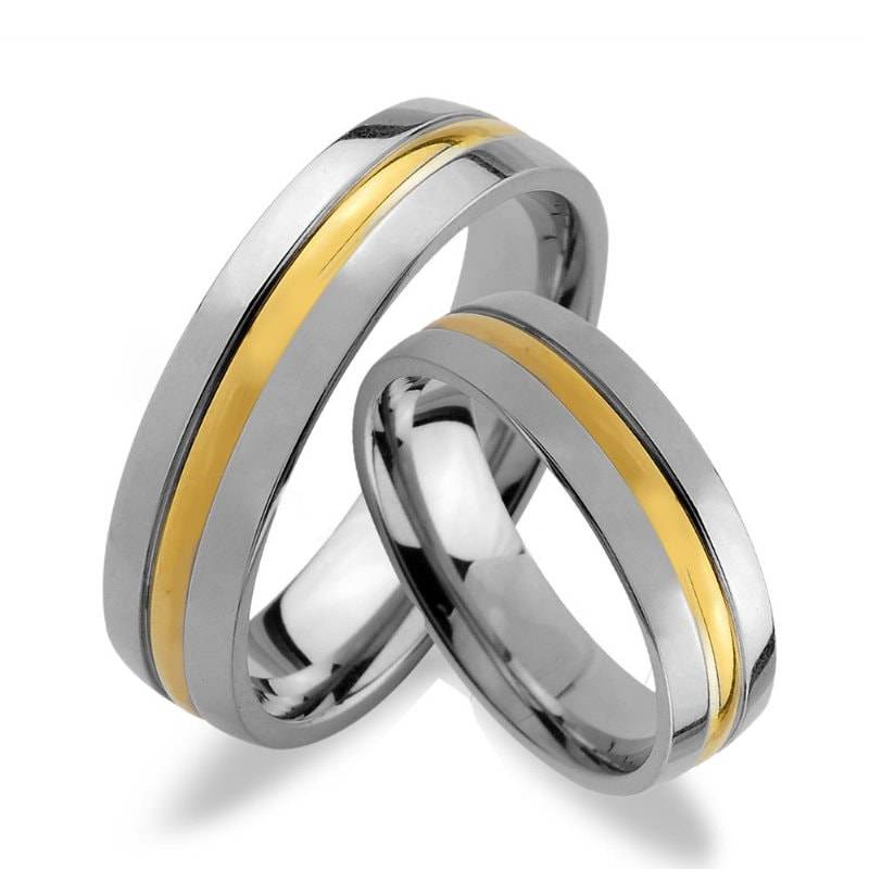 2 Stück Trauringe Aus Edelstahl , Gravur Gratis, Je-44 von Trauringe123