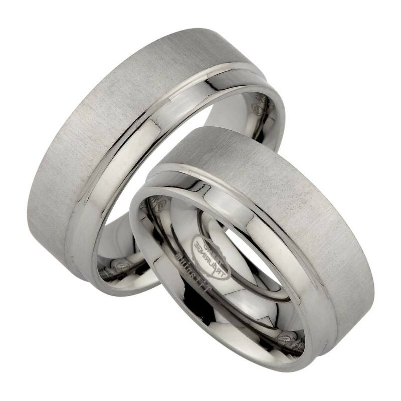 2 Stück Trauringe Aus Titan Inkl. Lasergravur Jt11 von Trauringe123
