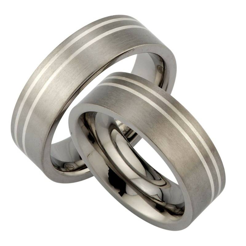 2 Stück Trauringe Aus Titan Inkl. Lasergravur Jt19 von Trauringe123