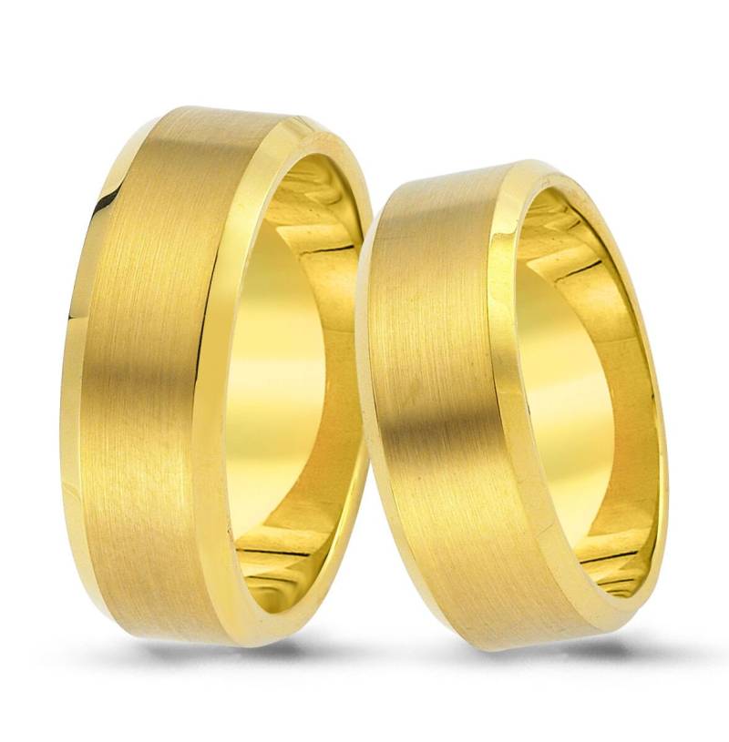 2 Stück Trauringe Aus Wolfram Mit Goldplattierung , Gravur Gratis Sw44 von Trauringe123