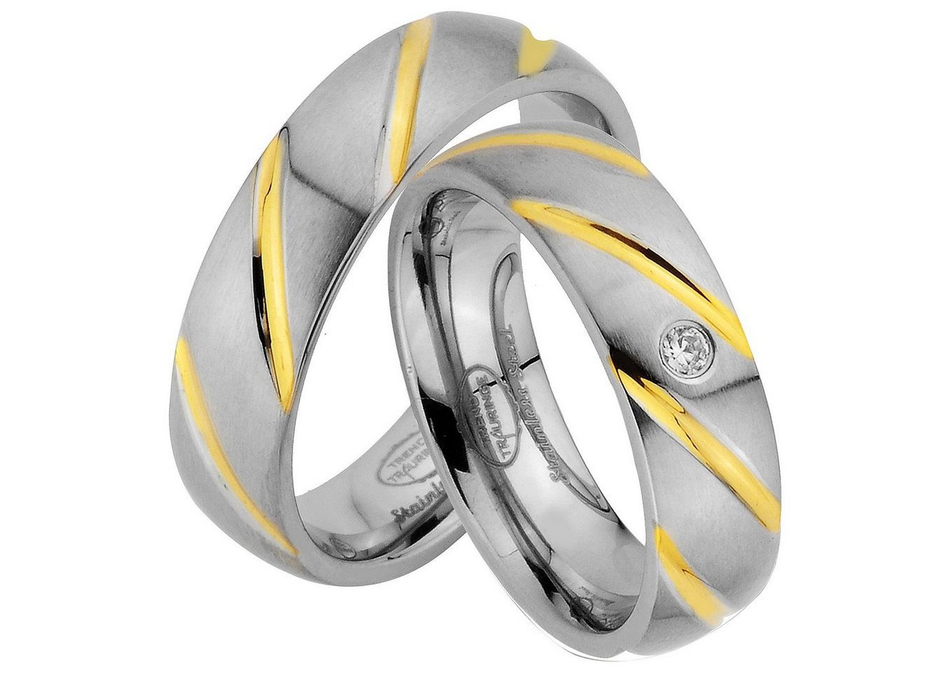 Trauringe123 Trauring Hochzeitsringe Verlobungsringe Trauringe Eheringe Partnerringe Gold Platiert aus Edelstahl JE59 von Trauringe123