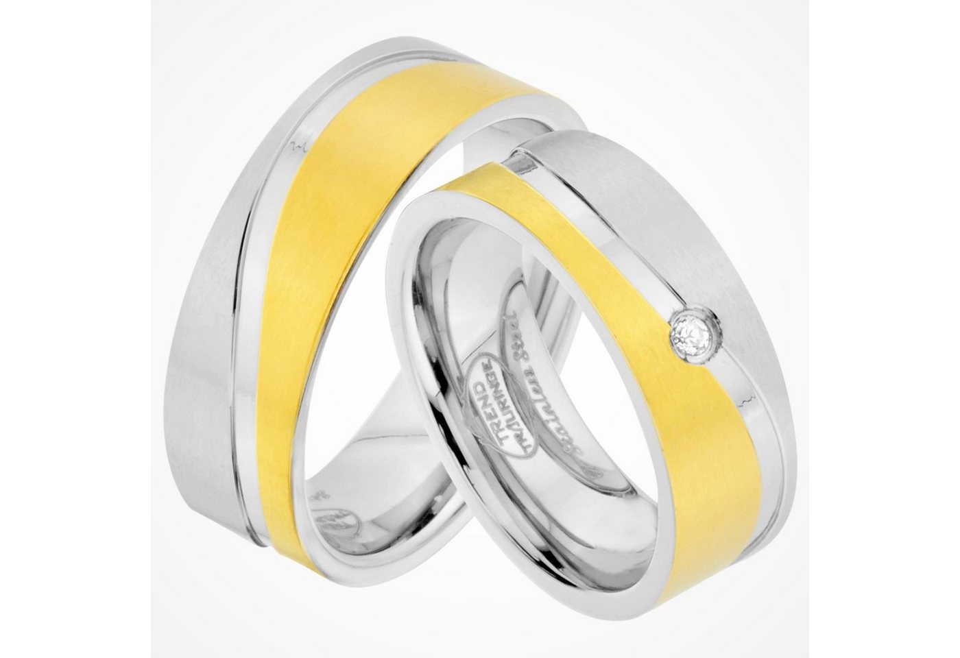 Trauringe123 Trauring Hochzeitsringe Verlobungsringe Trauringe Eheringe Partnerringe Gold Platiert aus Edelstahl JE89 von Trauringe123