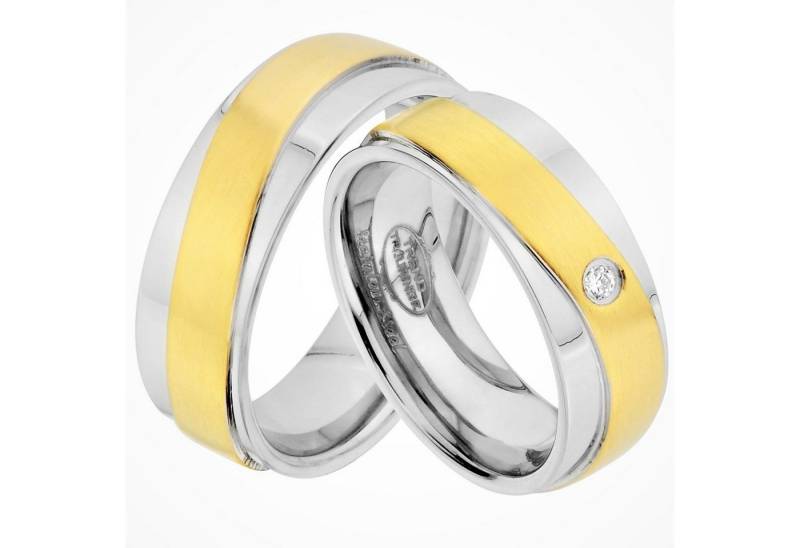 Trauringe123 Trauring Hochzeitsringe Verlobungsringe Trauringe Eheringe Partnerringe Gold Platiert aus Edelstahl JE90 von Trauringe123