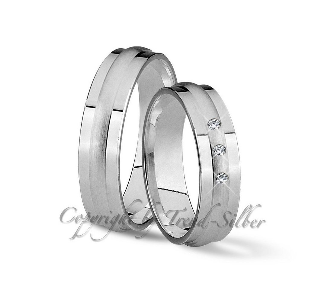 Trauringe123 Trauring Hochzeitsringe Verlobungsringe Trauringe Eheringe Partnerringe aus 925er Silber mit Stein, J58 von Trauringe123