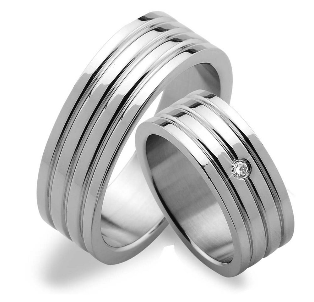 Trauringe123 Trauring Hochzeitsringe Verlobungsringe Trauringe Eheringe Partnerringe aus Edelstahl Ringe Trauringe - Trend Steel - Eheringe Partnerringe, JE32 von Trauringe123