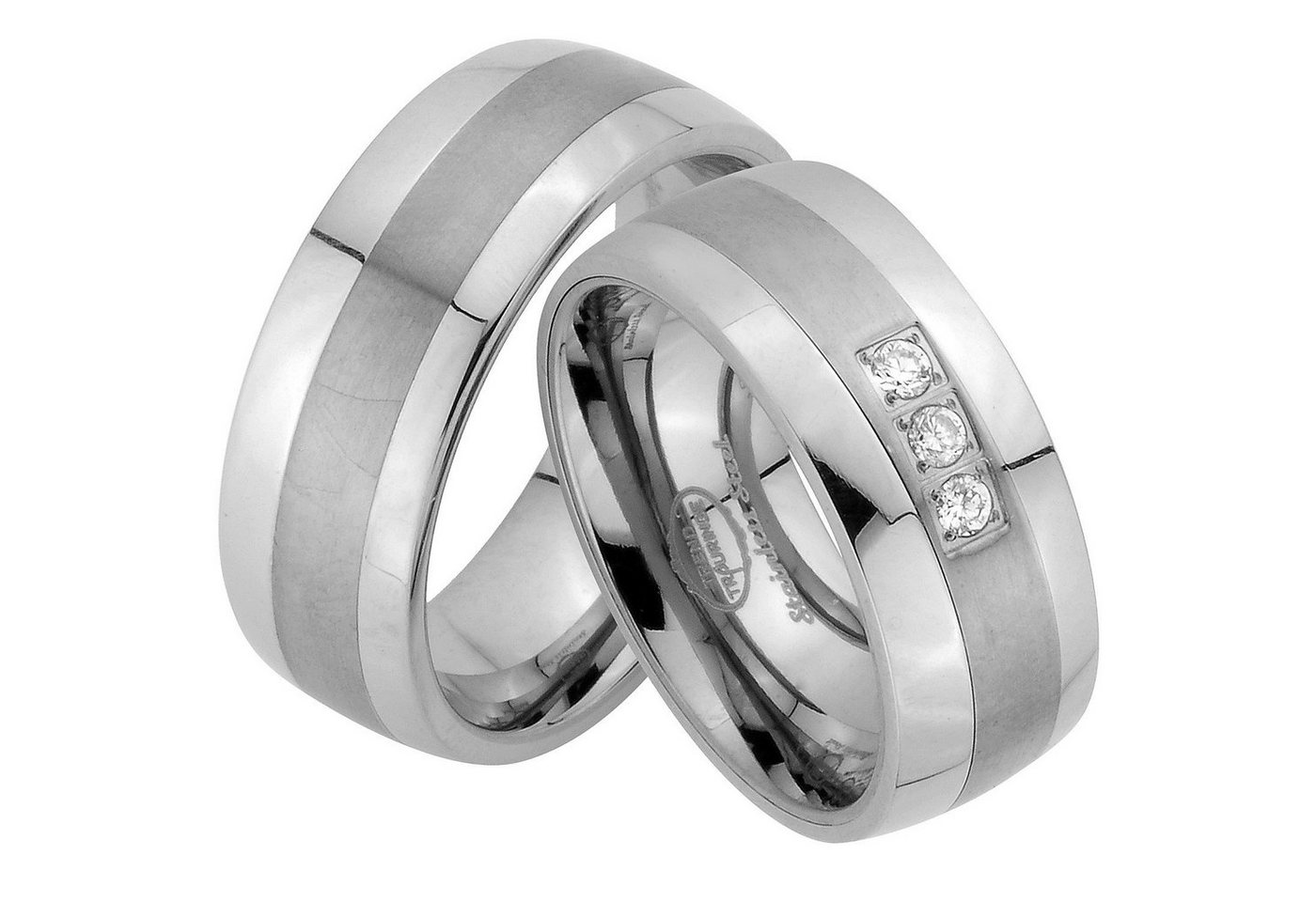 Trauringe123 Trauring Hochzeitsringe Verlobungsringe Trauringe Eheringe Partnerringe aus Edelstahl mit TITAN Einlage ohne und mit Stein, JE78 von Trauringe123