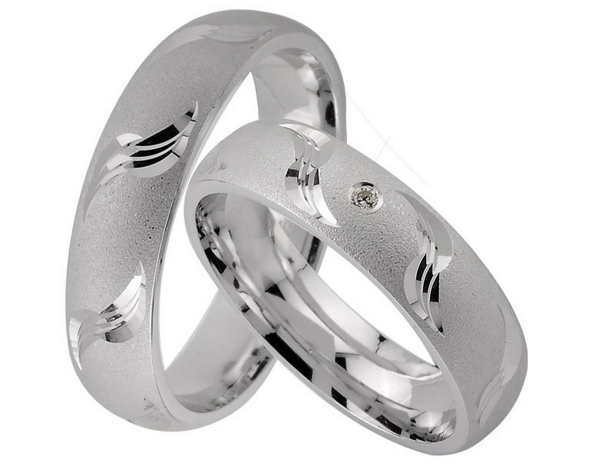 Trauringe123 Trauring Hochzeitsringe Verlobungsringe Trauringe Eheringe Partnerringe mit Stein, Silber 925, J6 von Trauringe123