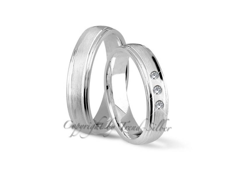 Trauringe123 Trauring Trauringe aus 925er Silber mit Stein, J8-3 von Trauringe123