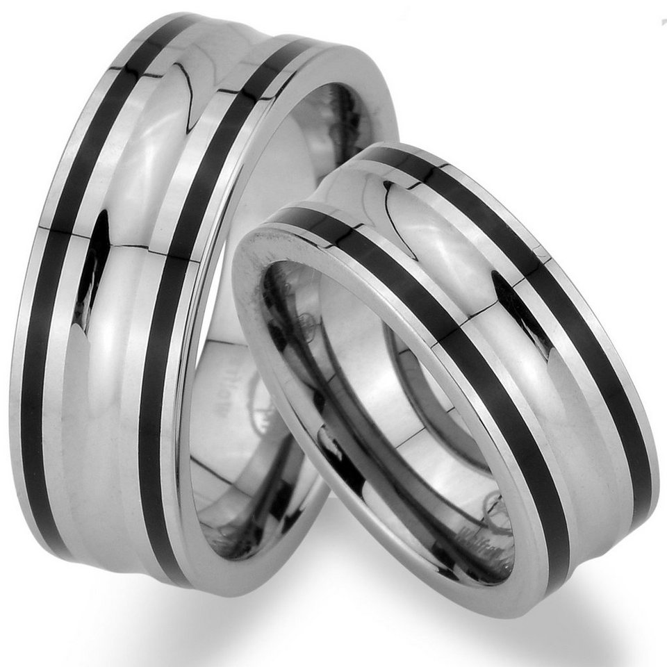 Trauringe123 Trauring WOLFRAM TRAURINGE RINGE, Black Line, Hochzeitsringe Verlobungsringe Trauringe Eheringe Partnerringe JW33 von Trauringe123