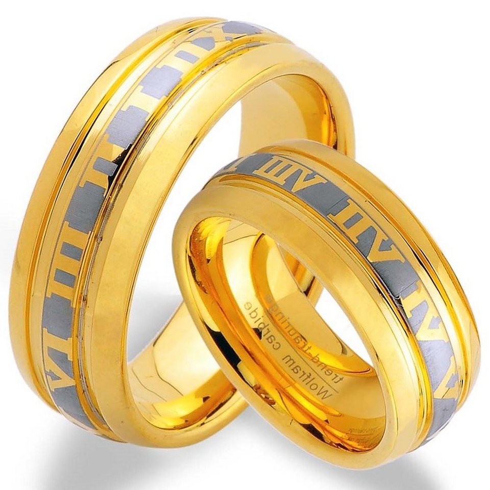 Trauringe123 Trauring WOLFRAM TRAURINGE RINGE mit GOLD Platierung, Hochzeitsringe Verlobungsringe Trauringe Eheringe Partnerringe JW9 von Trauringe123