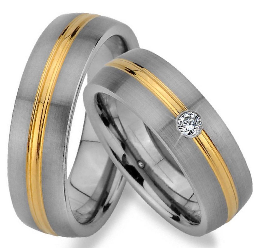 Trauringe123 Trauring WOLFRAM TRAURINGE RINGE mit GOLD Platierung Hochzeitsringe Verlobungsringe Trauringe Eheringe Partnerringe, JW15 von Trauringe123