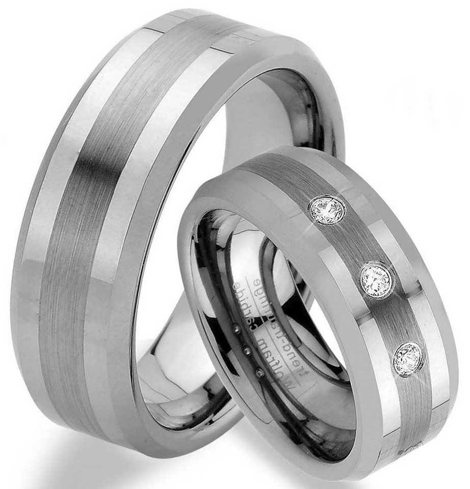 Trauringe123 Trauring WOLFRAM TUNGSTEN Ringe Hochzeitsringe Verlobungsringe Trauringe Eheringe Partnerringe JW5, wahlweise mit oder ohne Zirkonia von Trauringe123