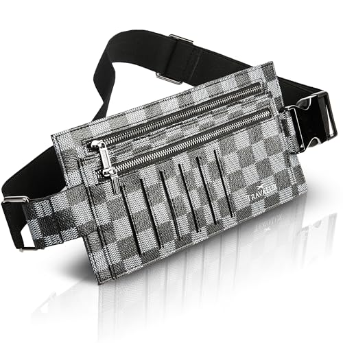 Luxuriöse Reisebrieftasche - Versteckter Geldgürtel, RFID-blockierend, Diebstahlschutz, Reisepasshülle für Damen und Herren, Schwarz, 8.5 W x 5 H, Reisegeldgürtel-Geldbörse von TravaLux