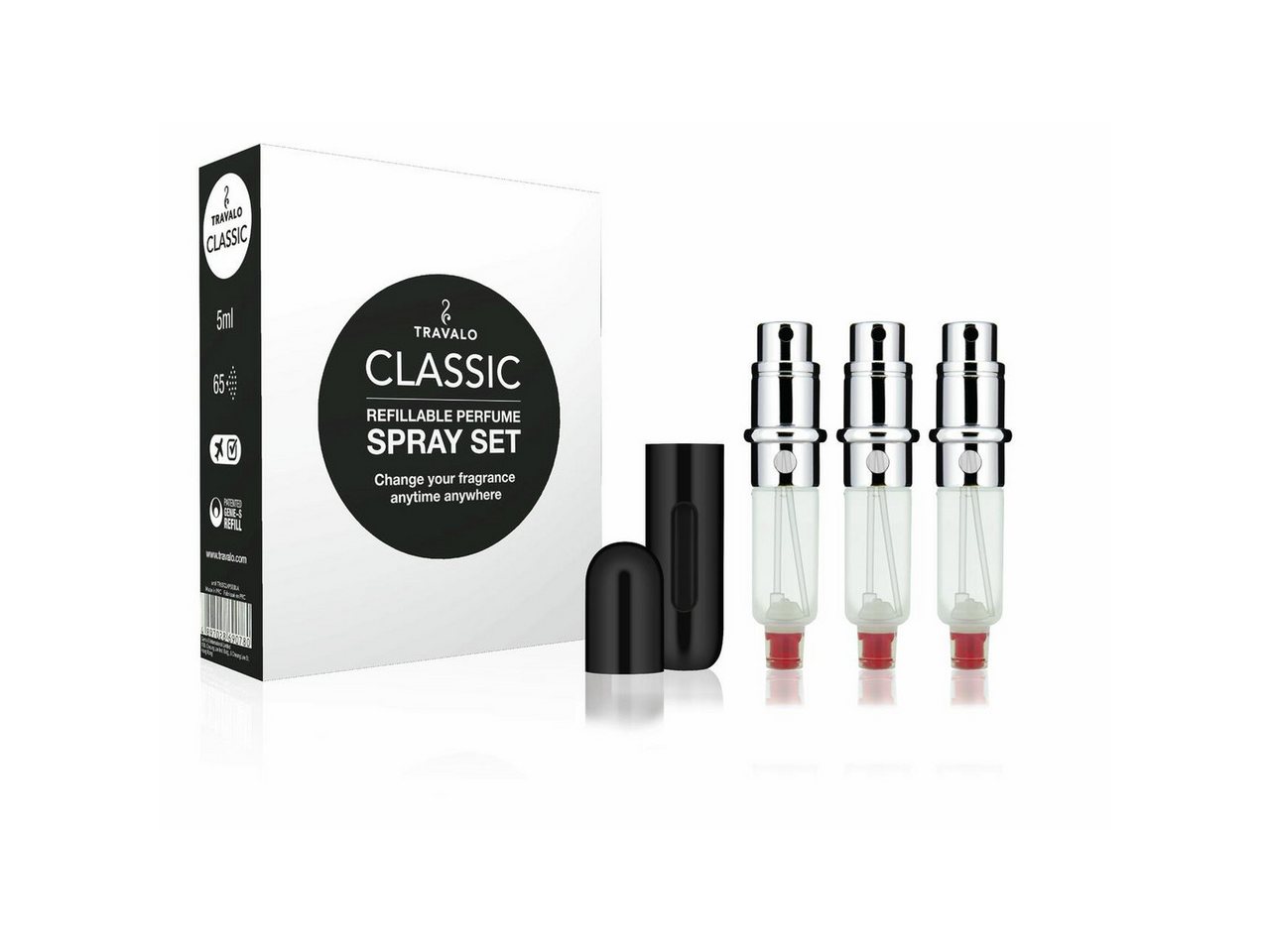 Travalo Parfümzerstäuber Classic Set = Easy Fill Perfume Spray Vaporisateur Rechargeable Hülle von Travalo