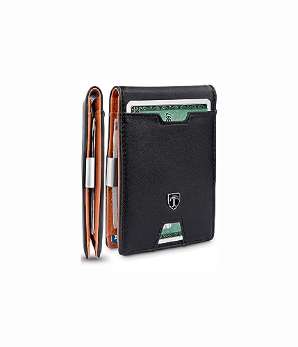 TRAVANDO Geldbörse mit Geldklammer LONDON Geldbeutel Slim Wallet Männer Münzfach RFID Portemonnaie Herren klein Portmonaise Kreditkartenetui Brieftasche Portmonee Kreditkartenhalter Portmonai Geschenk von TRAVANDO