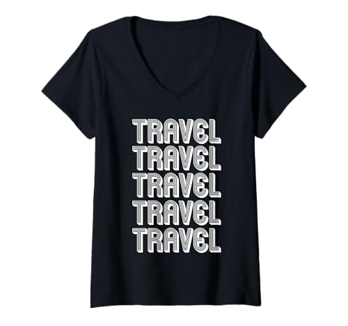 Damen Reisen T-Shirt mit V-Ausschnitt von Travel Apparel