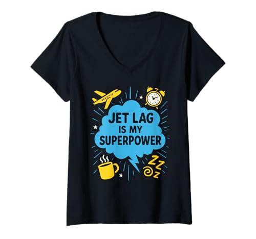 Damen Travel Blogger Digital Nomad Creator Lifestyle Globus Geschenk T-Shirt mit V-Ausschnitt Damen Travel Blogger Digital Nomad Creator Lifestyle Globus Geschenk T-Shirt mit V-Ausschnitt von Travel Influencer Remote Work Backpacker Blogger