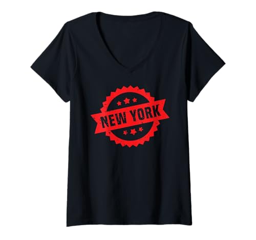 Damen New York Logo #4 NYC New York City Reise Urlaub Souvenir T-Shirt mit V-Ausschnitt Damen New York Logo #4 NYC New York City Reise Urlaub Souvenir T-Shirt mit V-Ausschnitt von Travel the World