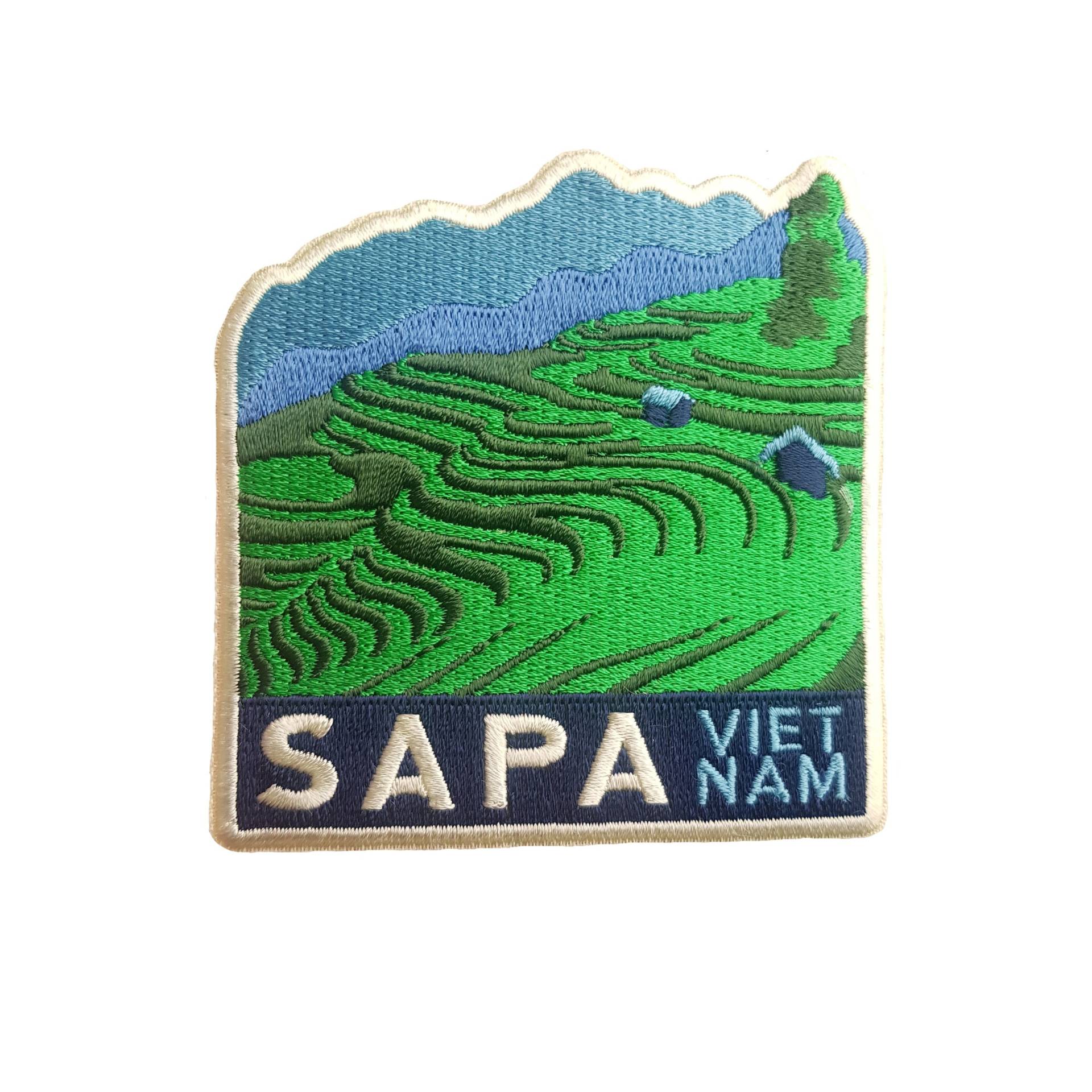 Sapa Vietnam Reise Patch Besticktes Bügelbild Aufnäher Anstecker Souvenir Applikation Motiv Bettdecke von TravelPatches