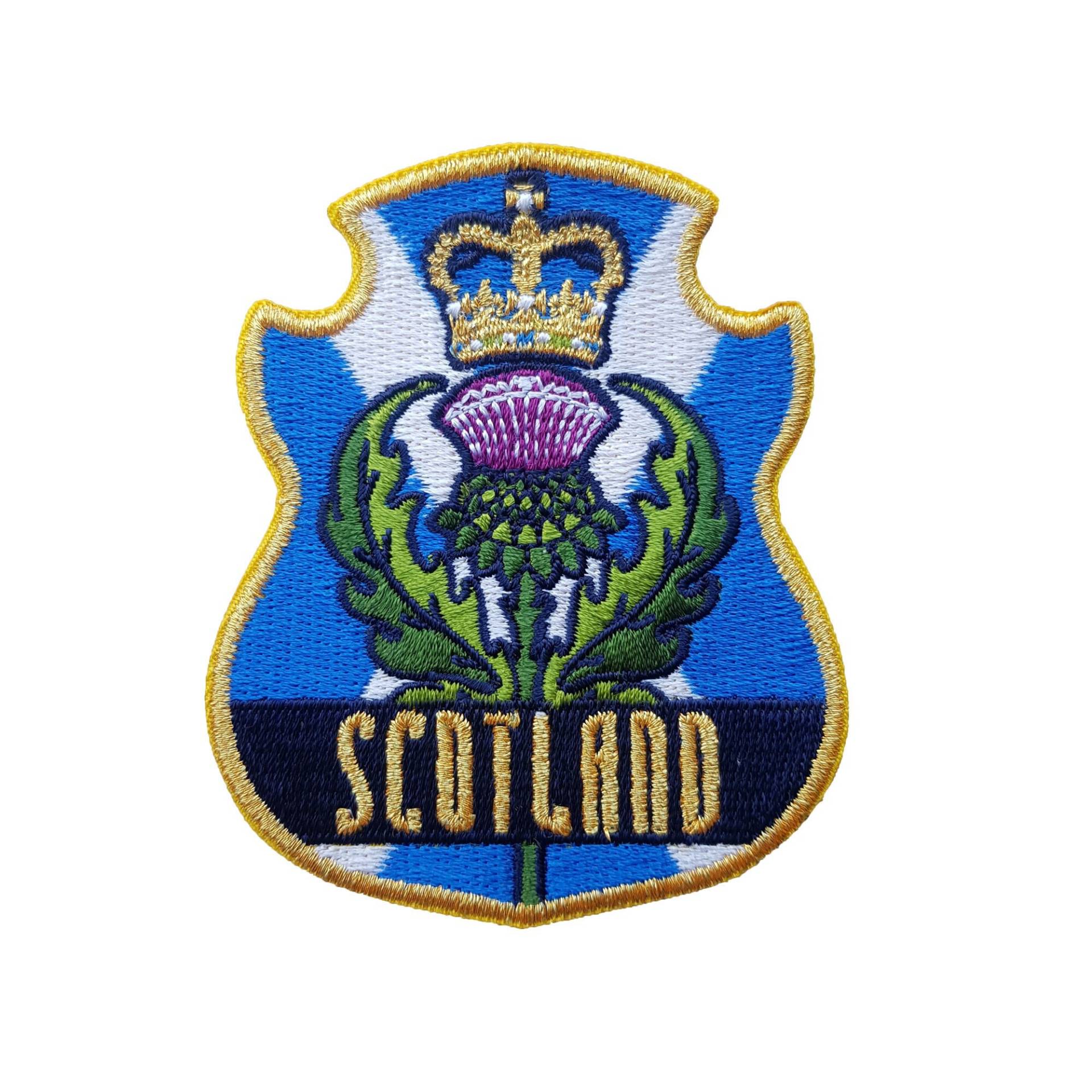 Schottland Reise Patch Bestickt Aufnäher Anstecker Souvenir Gold Faden von TravelPatches