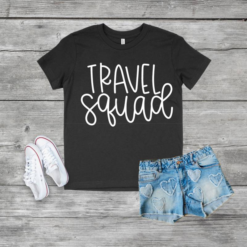 Schwarze Jugend Reise Squad T-Shirt, Kinder Shirt, Reisen T-Shirt, T-Shirt - Personalisieren von TravelSquadShop