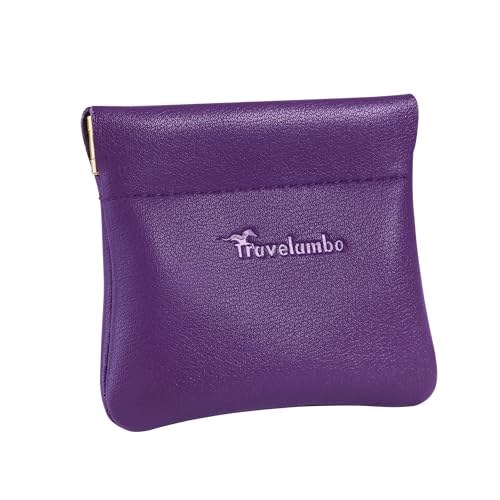 Travelambo Münzgeldbörse aus Leder für Damen und Herren, Violett, Casual von Travelambo