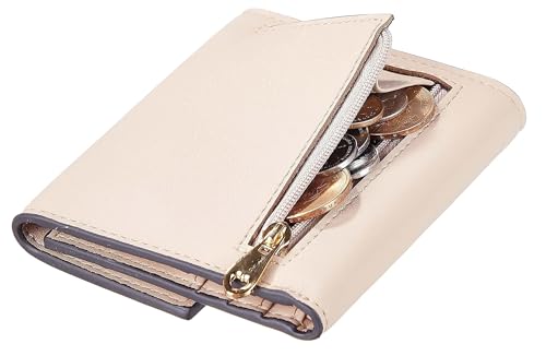 Travelambo RFID-blockierende Geldbörse für Damen, klein, Kreditkartenhalter, Mini-Geldbörse, kompakt, dreifach gefaltet, mit Münzfach, Reißverschluss, Napa Sand, modisch Travelambo RFID-blockierende Geldbörse für Damen, klein, Kreditkartenhalter, Mini-Geldbörse, kompakt, dreifach gefaltet, mit Münzfach, Reißverschluss, Napa Sand, modisch von Travelambo