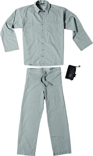 Cocoon 100% Egyptian Cotton Mens Travel Pyjama Insect Shield, L, Safari Grey von Cocoon