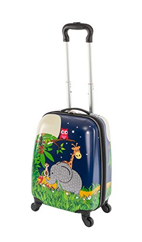 Travelhouse Happy Children Kinder Koffer Elephant Bordkoffer ABS Hartschale Reisegepäck Reisetrolley Trolley Handgepäckkoffer Kabinenkoffer 27L von Travelhouse