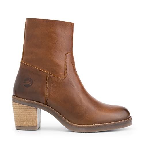 Travelin' Damen Morlaix Lady Boot ankle Citytrip Leder stiefeletten elegant - Cognac 39 von Travelin'