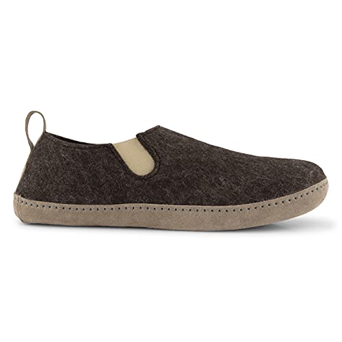 Travelin' Männer In-Home Men Home slipper Home Filt/Wolle warm latschen - Braun 46 von Travelin'