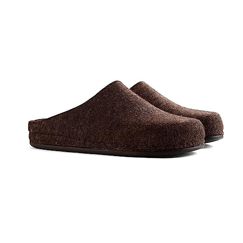 Travelin' Männer Be-Home Men Home slipper Home Filt/Wolle warm latschen - Braun 45 von Travelin'