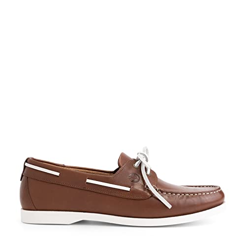 Travelin' Männer Exmouth Men Slip On Nautical Leder Sommerschuhe - Cognac 44 von Travelin'