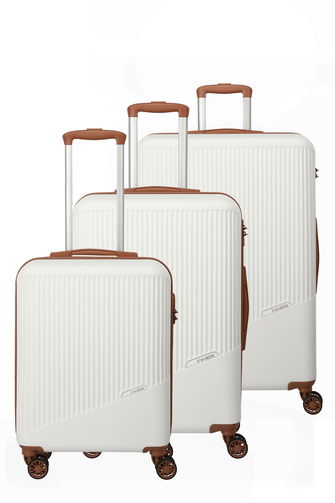 Travelite - BALI 3-tlg. Koffer-Set Weiss/Cognac von Travelite
