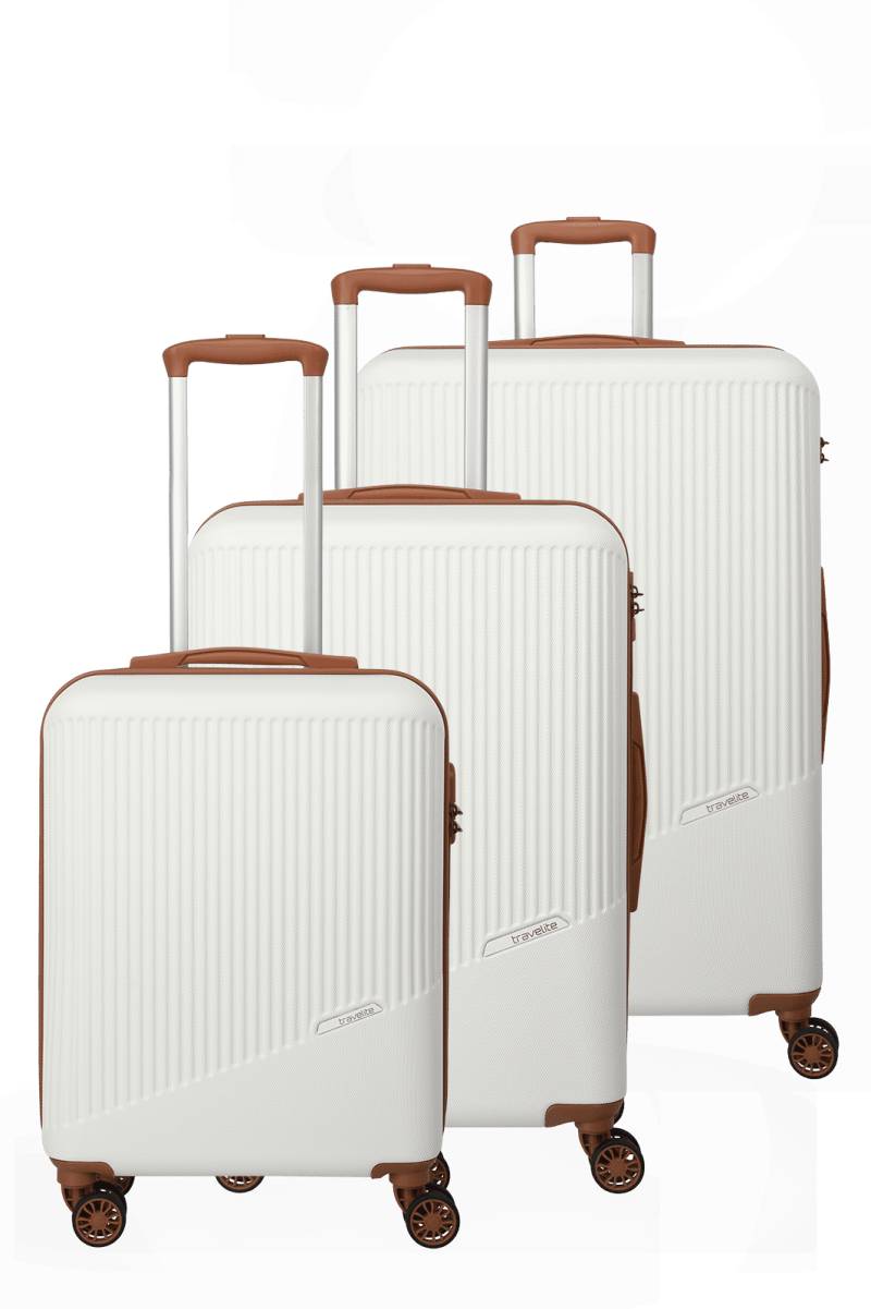 Travelite - BALI 3-tlg. Koffer-Set Weiss/Cognac von Travelite