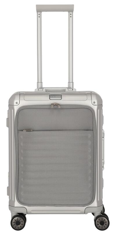 Travelite - Travelite Next 2.0 4-Rad-Bordtrolley mit Vortasche S 55cm 4,6kg 41l Aluminium silber Gold/Silber/Bronze von Travelite